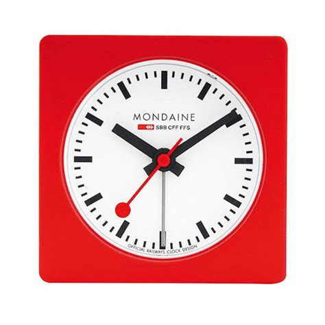 Mondaine Alarm Cube Clock Red 7cm A996alig30sbb Watch Jura Watches