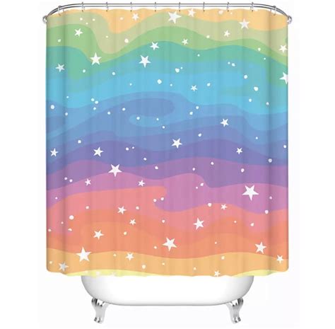 Rainbow Shower Curtain Rainbow Shower Curtain Bathroom Etsy