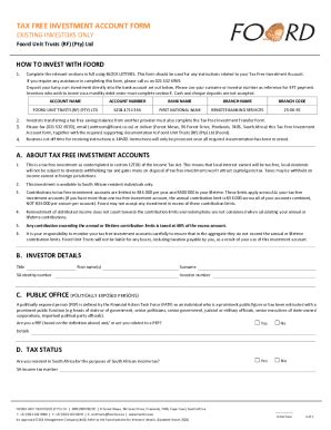 Fillable Online Foord Co INVESTMENT APPLICATION FORM PDF Free