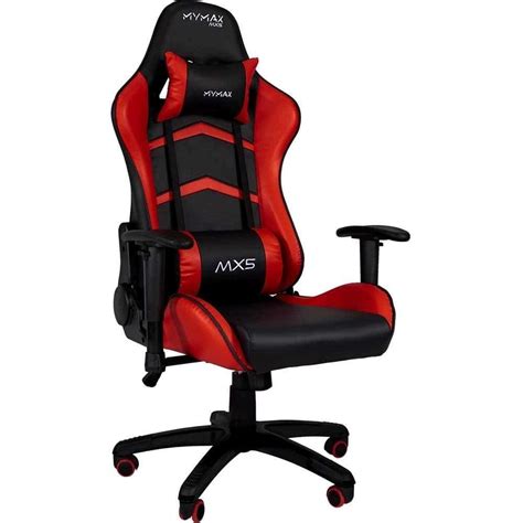 Cadeira Gamer MX5 Giratoria Preto Vermelho MYMAX