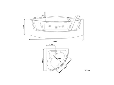 Bañera de hidromasaje esquinera LED de acrílico blanco plateado 190 cm