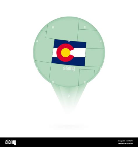 Colorado Map Stylish Location Icon With Colorado Map And Flag Green