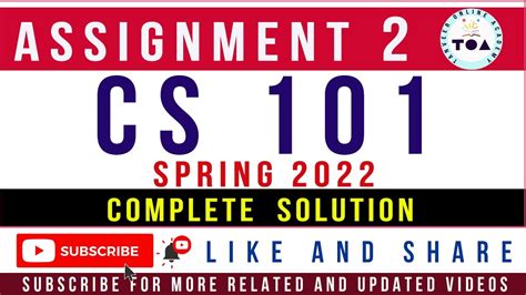 CS101 Assignment No 2 Spring 2022 Solution By Tanveer Online Academy