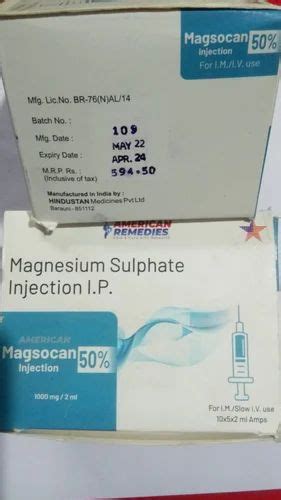 Magnesium Sulphate Injection At Rs 250 Piece Mgso4 Injection In Nagpur Id 27112262597