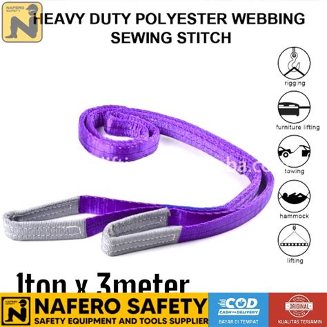 Jual Tali Pengangkat Penarik Barang Webbing Sling Belt Ton X Meter