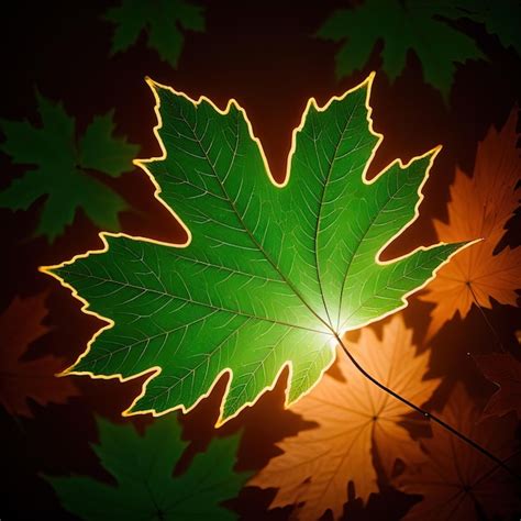 Premium Ai Image Autumn Leaves On Black Backgroundmaple Leaf With Red