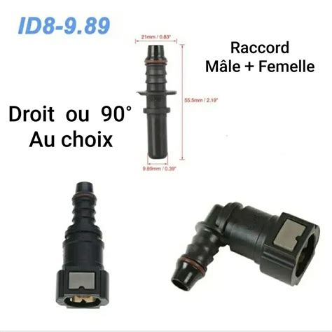 Raccord Connecteur Rapide Durite Carburant Essence Gasoil Auto Male