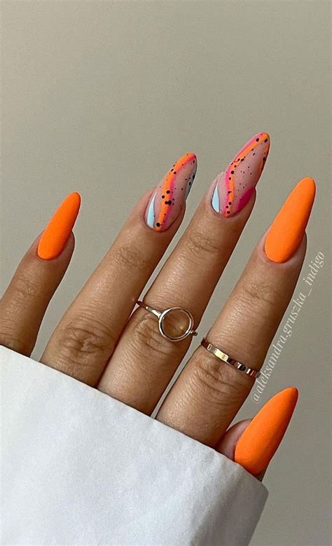 Neon Orange Nail Designs