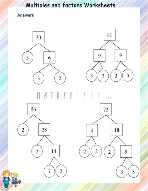 Factor Tree Worksheets Math Worksheets