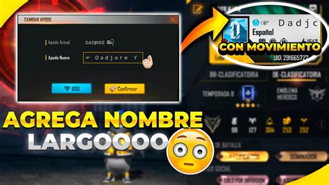 Como Poner Nombres Largos Para Free Fire Actualizaci N Con