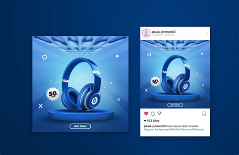 Headphone Social Media Post Social Media Ad Post Behance