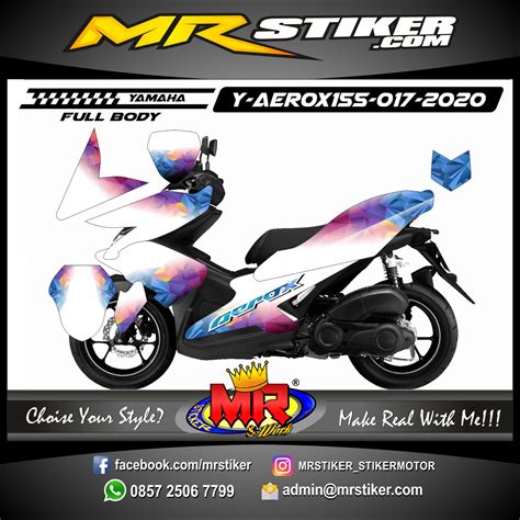 Stiker Motor Decal Yamaha Aerox White Wpap Diamond Stiker Motor