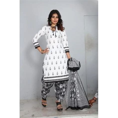 Printed Cotton Fancy Bandhani Unstitched Suit At Rs Piece In