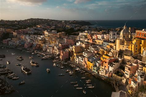 Beautiful Fishing Village Marina Corricella On Procida Island Bay Of