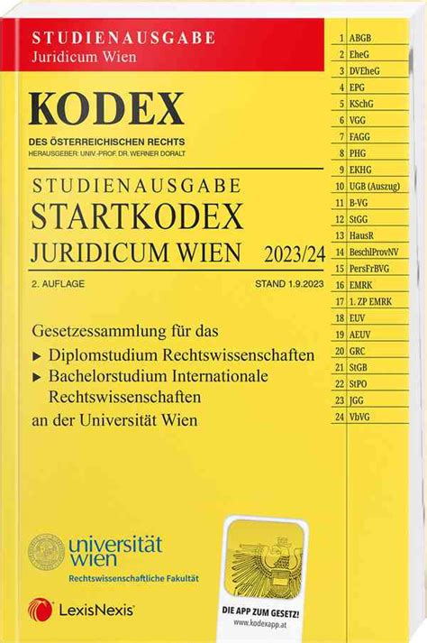 Kodex Startkodex Wien Juridicum 2023 24 Linde Verlag