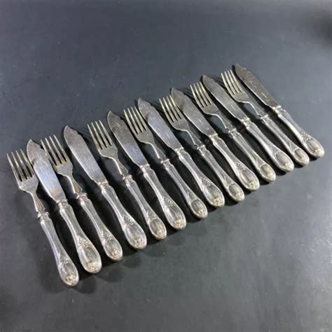 7X VINTAGE JAMES DIXON SILVER PLATE EPNS CUTLERY FISH KNIVES FORKS