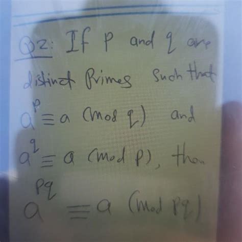 Solved Q If P And Q Are Distinct Primes Such That A A Chegg