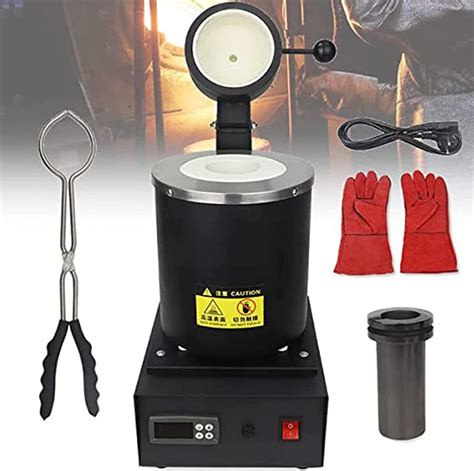 Gold Melting Furnace 2102℉ Digital Metal Smelting Machine With Graphite Crucible Goldsilver