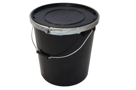 L Black Banded Container With Lid