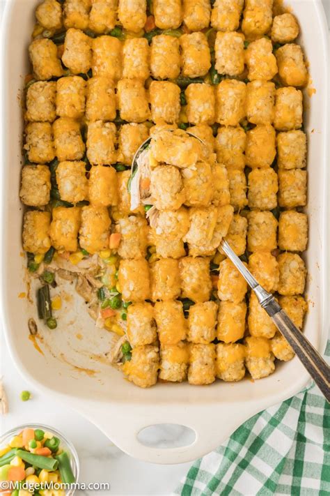 Cheesy Chicken Tater Tot Casserole Recipe Midgetmomma