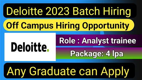 Deloitte Off Campus Drive 2023 Deloitte Off Campus Hiring 2022 2023