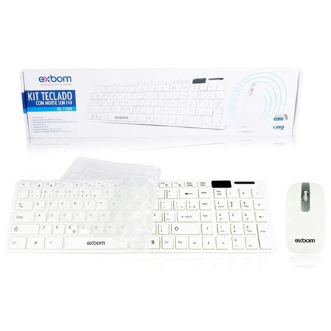 Combo Teclado Mouse Sem Fio Bk S Exbom Portugu S Branco Seven