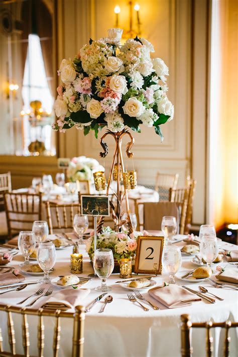 Elegant Ivory And Pink Tall Centerpiece Elizabeth Anne Designs The Wedding Blog