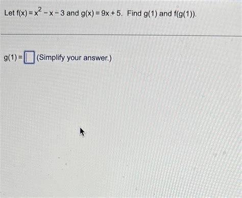 Solved Let F X X2 X 3 And G X 9x 5 Find G 1 And Chegg