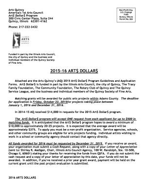 Fillable Online Arts Illinois Art Dollar Illinois Arts