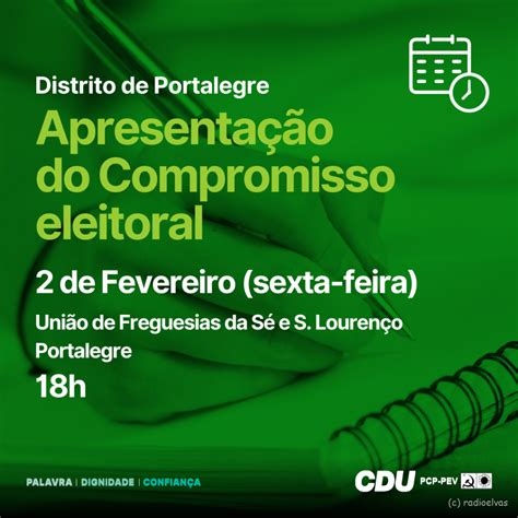 Legislativas Cdu Apresenta Compromisso Eleitoral Na Sexta Feira Em