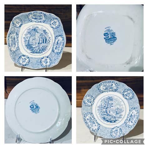 Antique Ridgways England Blue Flow China Oriental Pattern C S Etsy