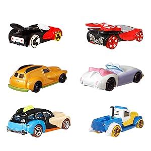 Amazon Hot Wheels Disney Toy Cars 6 Pack Set Of 6 Character Vehicles In Collectable