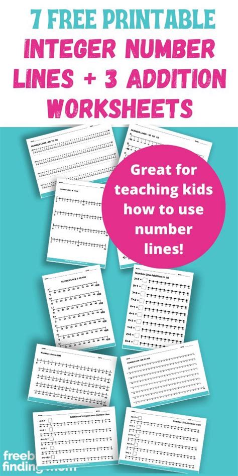 These Are Seven Free Integer Number Line Printables And Three Adding