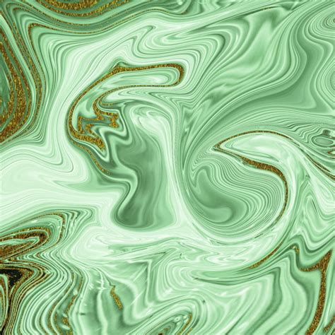 Green Marble Background Image With Shining Gold Liquid Liquid