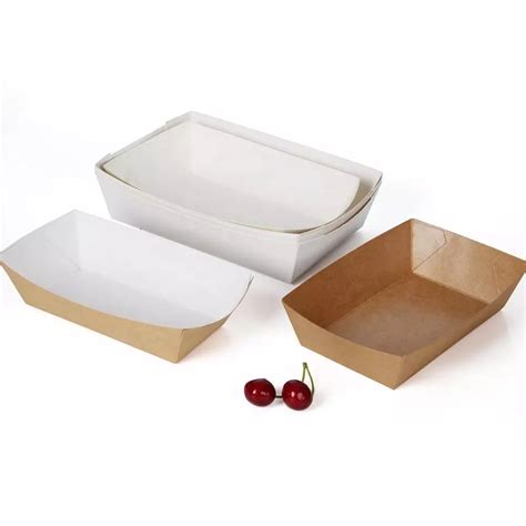 Customized Disposable Kraft Food Paper Boat Food Tray Wholesale