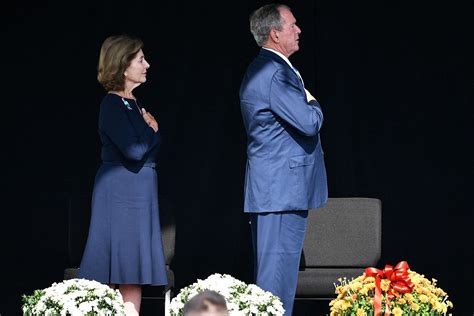 George Bush Visits Flight Memorial For Anniversary With Laura Bush