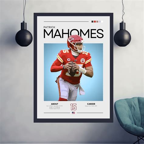 Patrick Mahomes Poster Kansas City Chiefs Football Gift Nfl Poster