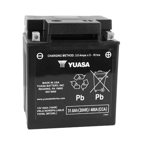 BATTERY 12V 30 Ah YIX30L YUASA FACTORY ACTIVATED MAINTENANCE FREE