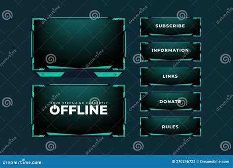 Futuristic Gaming Overlay Vector For Screen Panels With Colorful Buttons Live Streaming Overlay