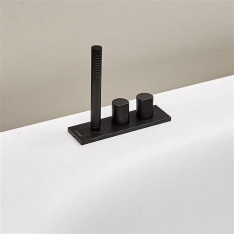 Antoniolupi Indigo Deck Mounted Three Hole Bath Fittings Matt Black