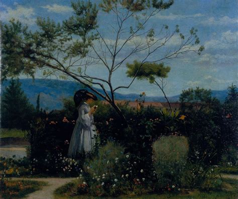 Silvestro Lega Tra I Fiori Del Giardino Olio Su Tela Cm