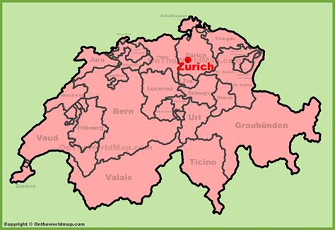 Zürich location on the Switzerland map