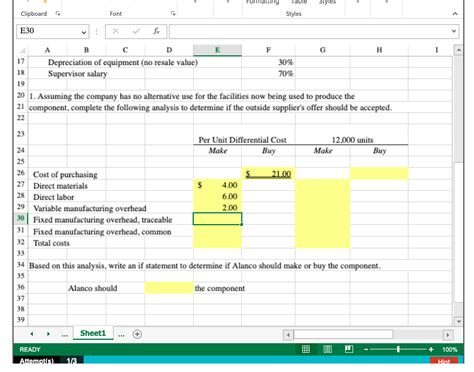 Solved Prepare A Make Or Buy Analysis X Prepare A Make Or Chegg