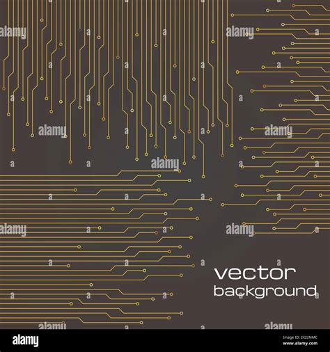 Abstract Technological Brown Background With Elements Of The Microchip