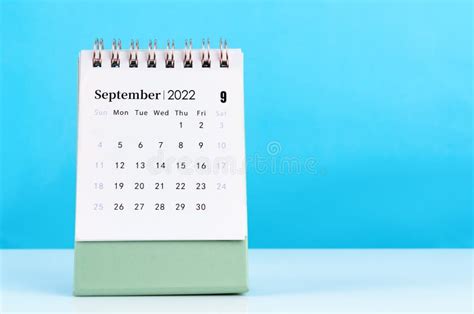 El Calendario Del Escritorio De Septiembre De Imagen De Archivo