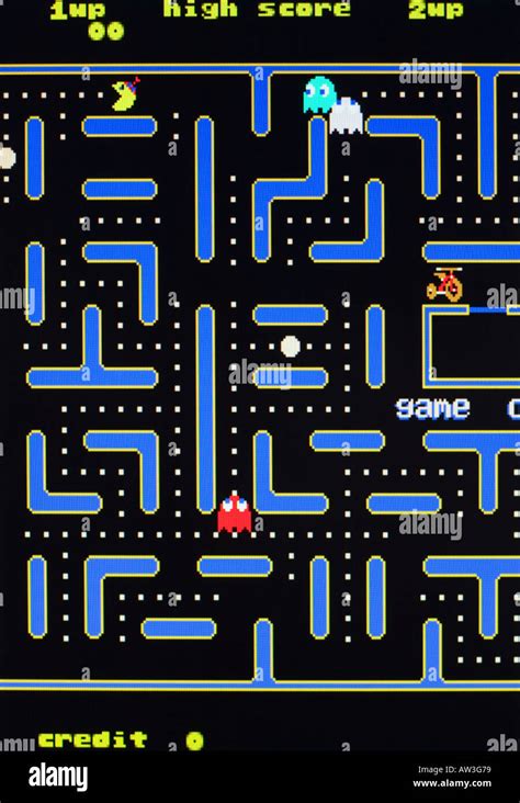 Jr Pac Man Junior Pacman Bally Midway 1983 Vintage arcade videogame screen shot - EDITORIAL USE ...