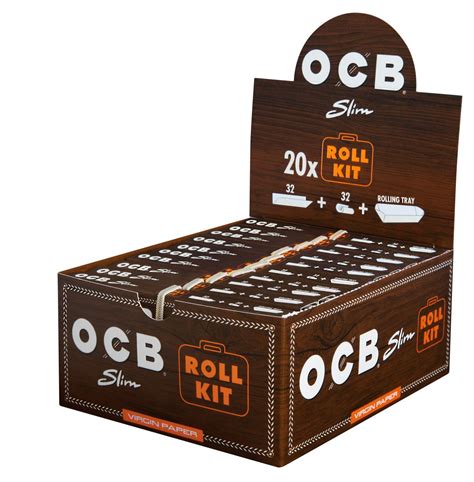 Ocb Unbleached Slim Virgin Zigarettenpapier Roll Kit