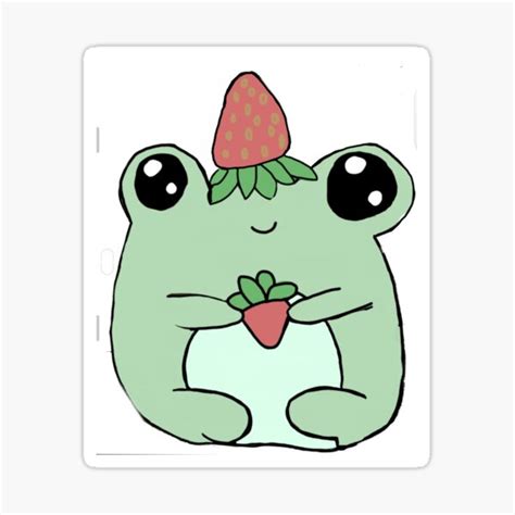 Strawberry Frog Sticker For Sale By Greenmtndesigns Redbubble