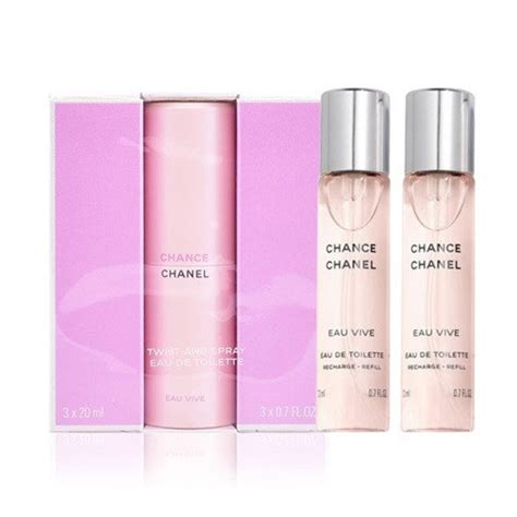 Chanel Chance Eau Vive Edt 3 X 20ml Travel Spray Perfumes