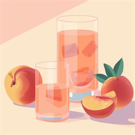 Premium Ai Image There Is A Glass Of Orange Juice And Two Peachs On The Table Generative Ai